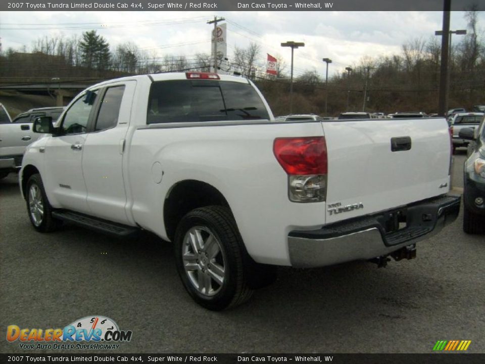 2007 Toyota Tundra Limited Double Cab 4x4 Super White / Red Rock Photo #4