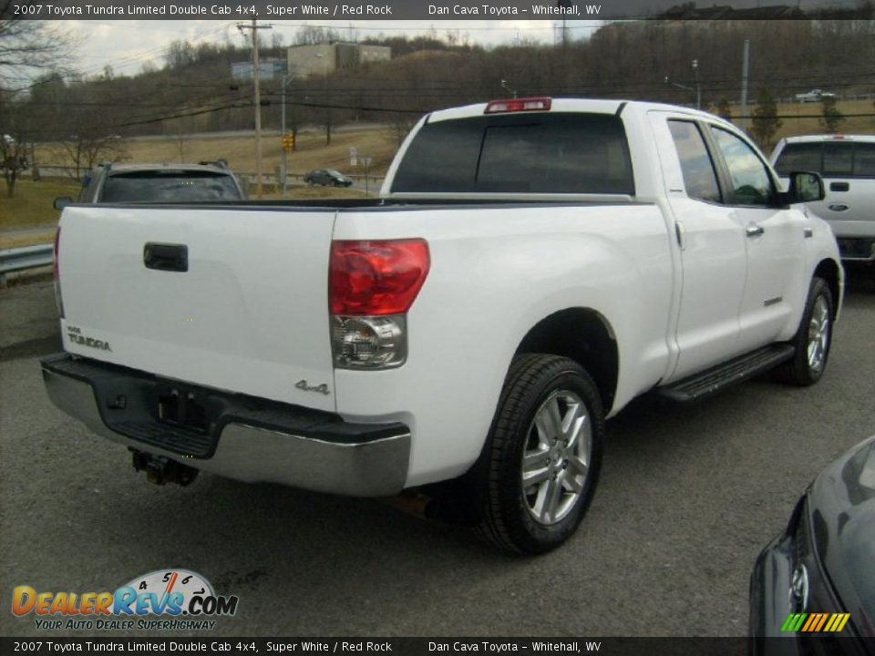 2007 Toyota Tundra Limited Double Cab 4x4 Super White / Red Rock Photo #6