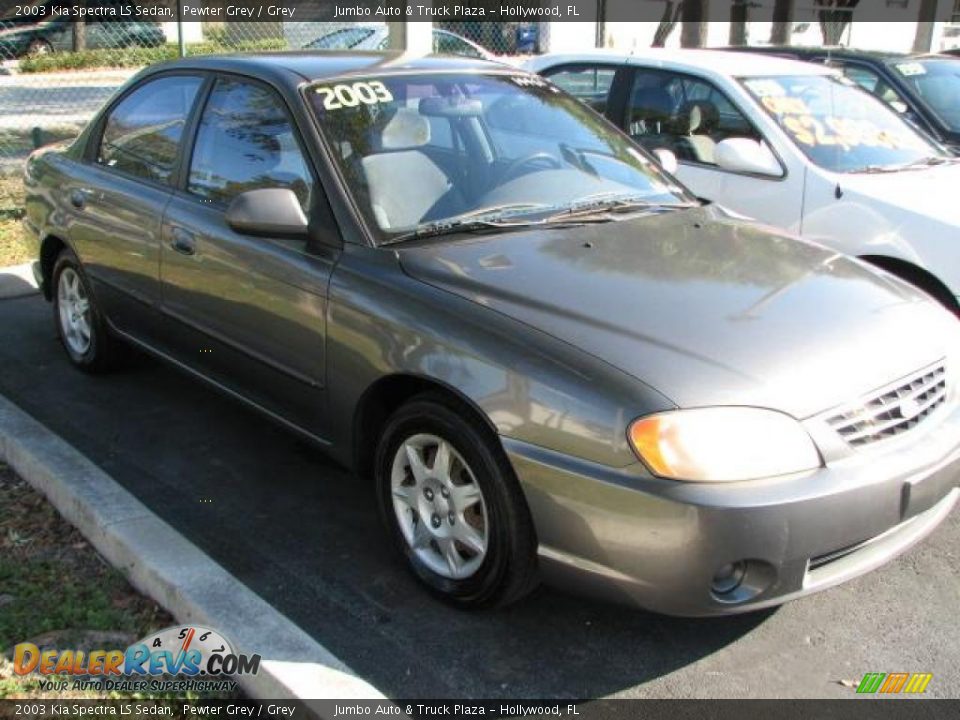 2003 Kia Spectra LS Sedan Pewter Grey / Grey Photo #1