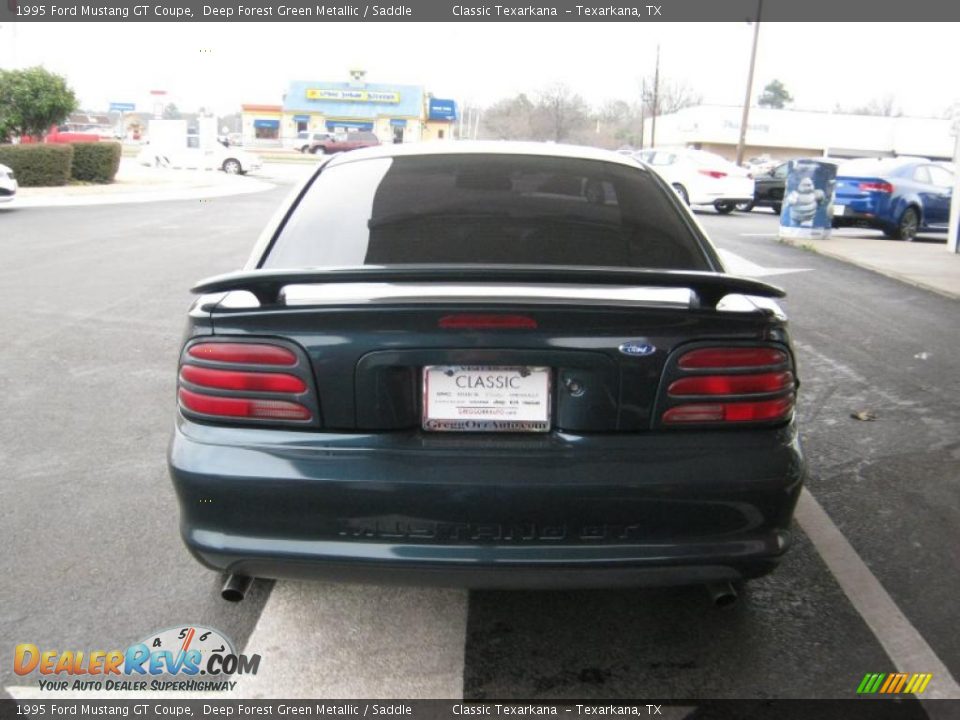 1995 Ford Mustang GT Coupe Deep Forest Green Metallic / Saddle Photo #4