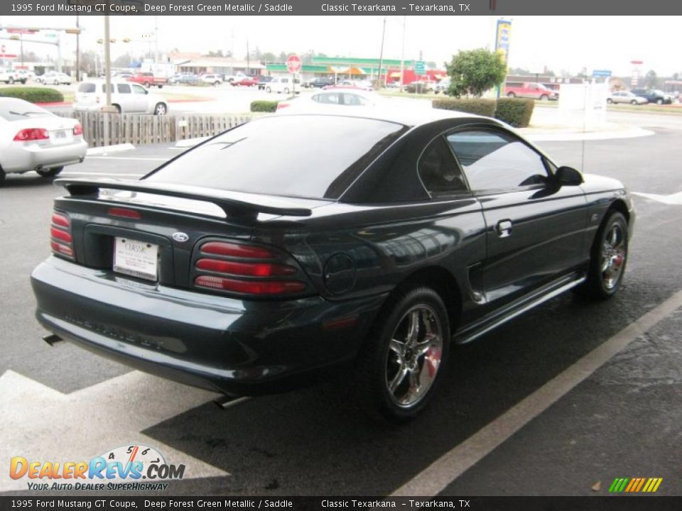 1995 Ford Mustang GT Coupe Deep Forest Green Metallic / Saddle Photo #5