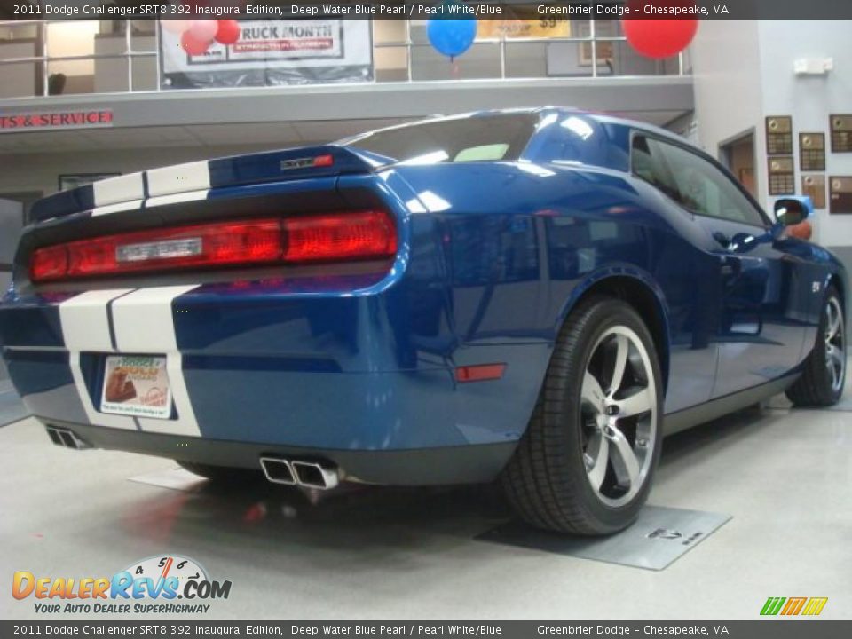 2011 Dodge Challenger SRT8 392 Inaugural Edition Deep Water Blue Pearl / Pearl White/Blue Photo #5