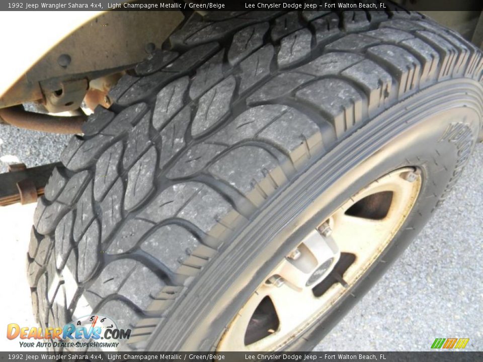 1992 Jeep Wrangler Sahara 4x4 Light Champagne Metallic / Green/Beige Photo #10