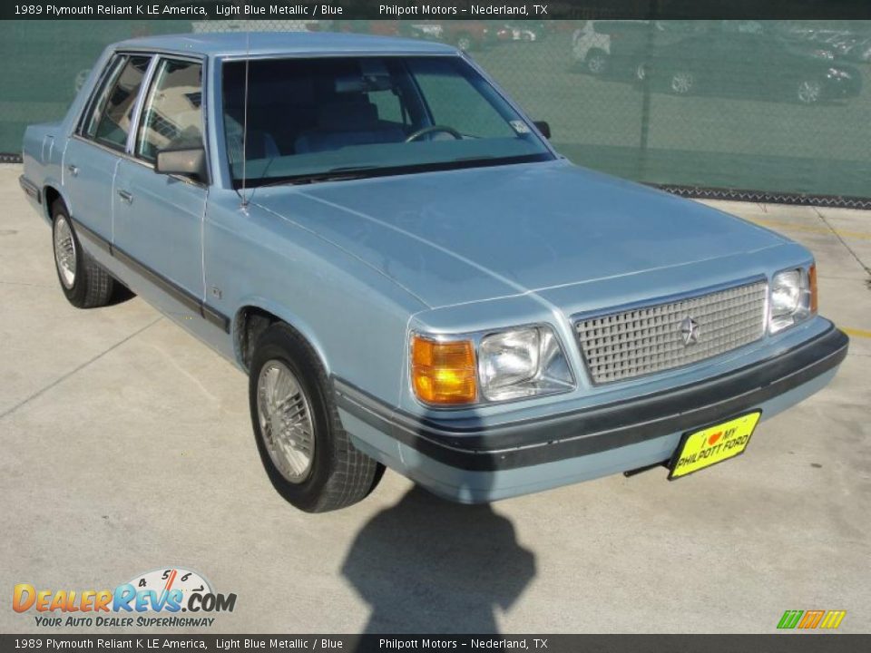 1989 Plymouth Reliant K LE America Light Blue Metallic / Blue Photo #1