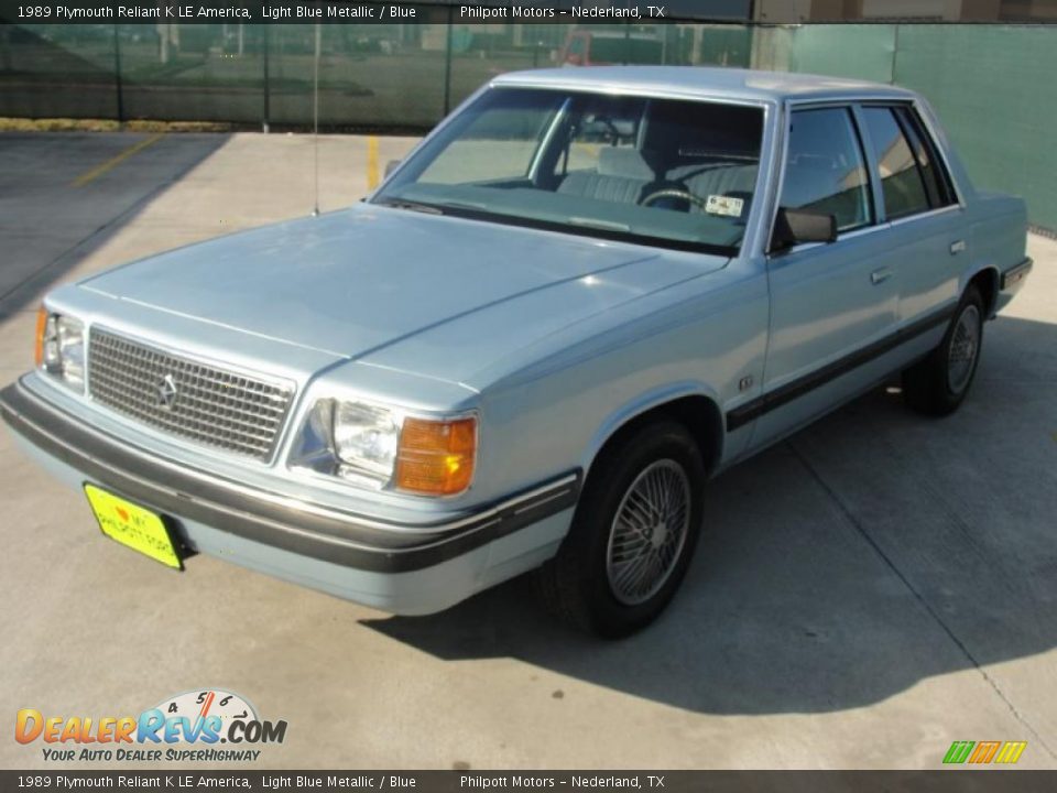 1989 Plymouth Reliant K LE America Light Blue Metallic / Blue Photo #7