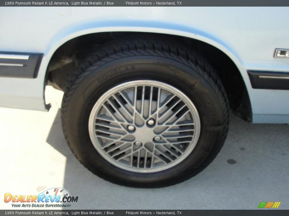 1989 Plymouth Reliant K LE America Light Blue Metallic / Blue Photo #11