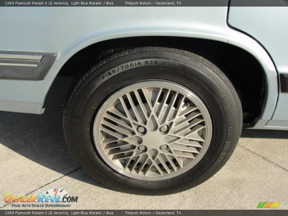 1989 Plymouth Reliant K LE America Light Blue Metallic / Blue Photo #13