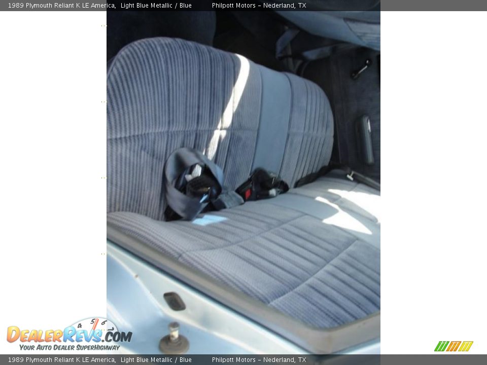 1989 Plymouth Reliant K LE America Light Blue Metallic / Blue Photo #26