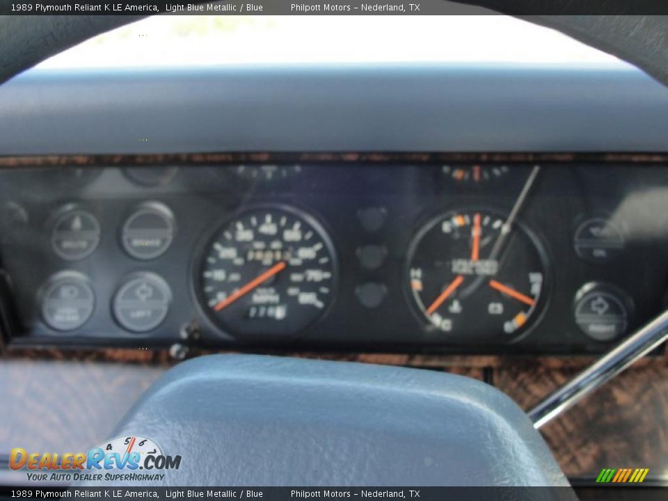 1989 Plymouth Reliant K LE America Light Blue Metallic / Blue Photo #32