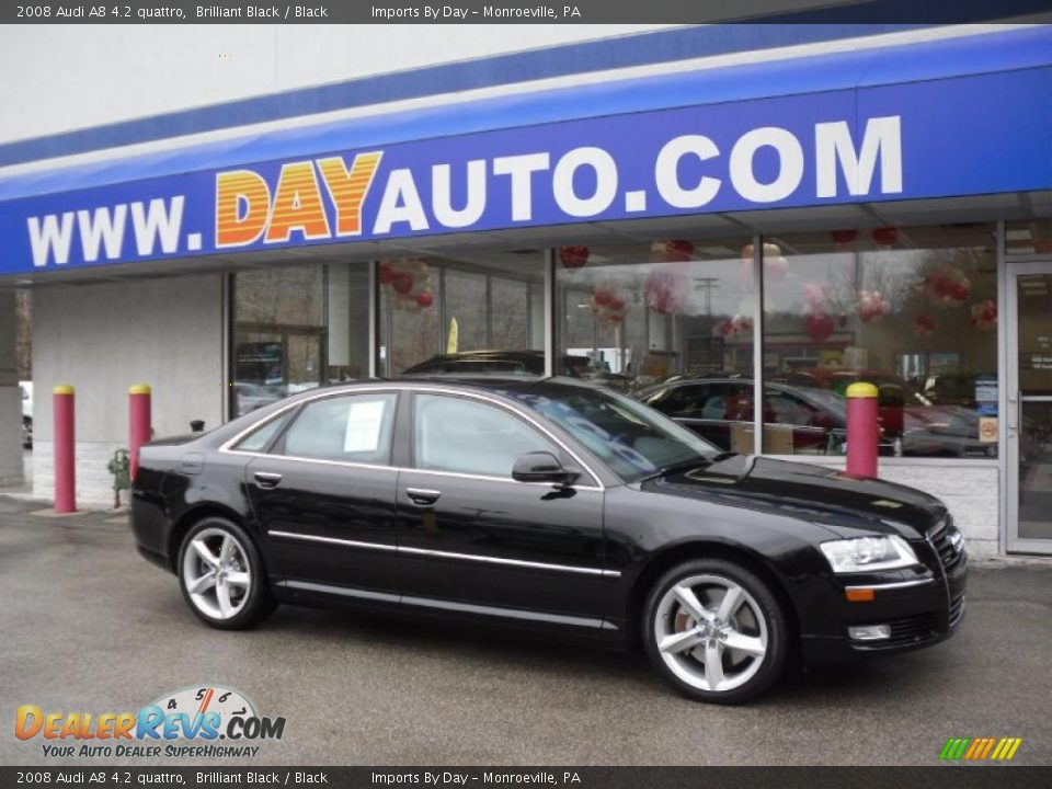 2008 Audi A8 4.2 quattro Brilliant Black / Black Photo #1