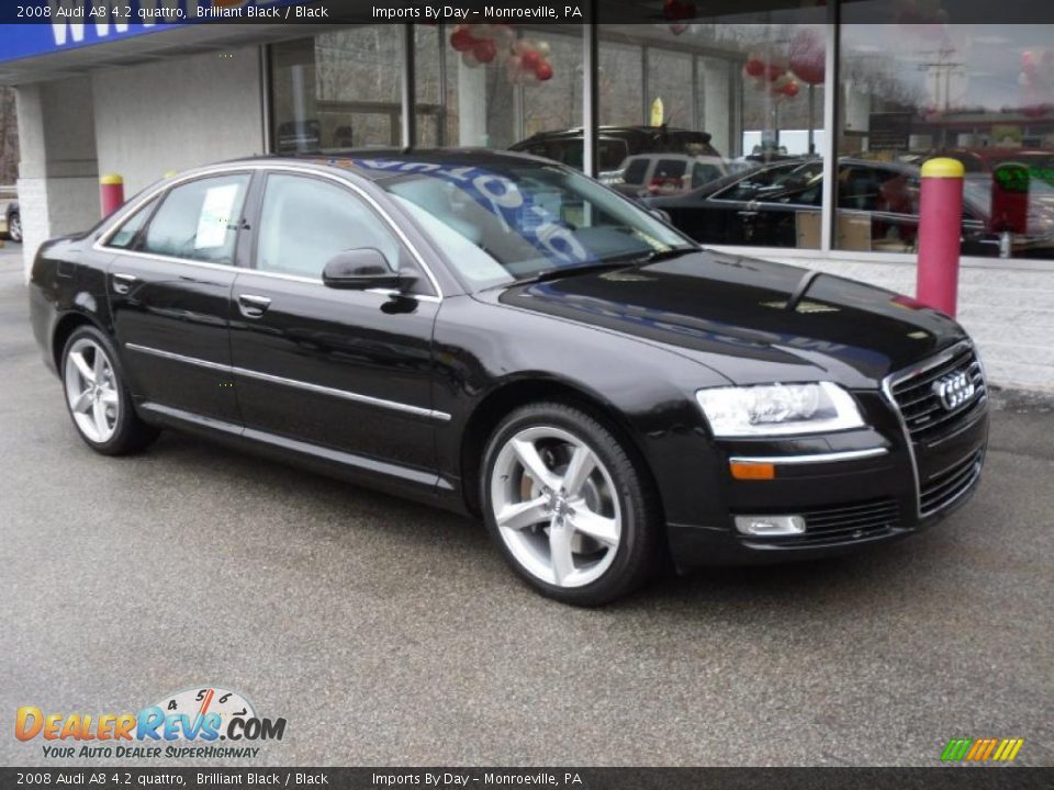 2008 Audi A8 4.2 quattro Brilliant Black / Black Photo #2