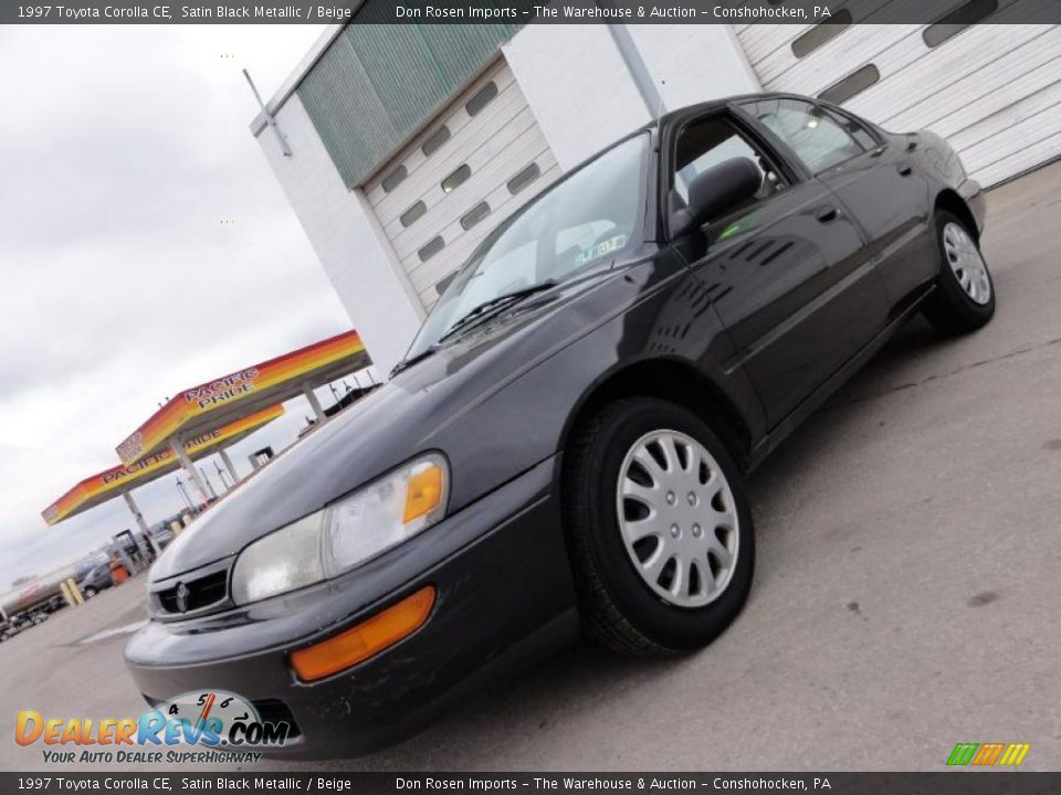 1997 Toyota Corolla CE Satin Black Metallic / Beige Photo #1