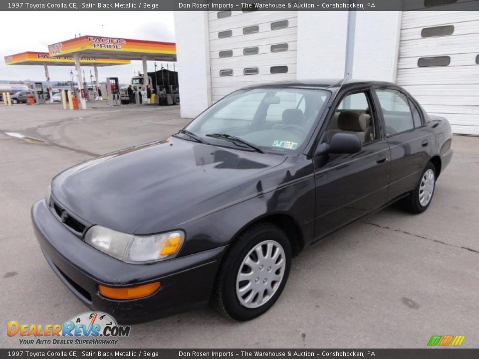1997 Toyota Corolla CE Satin Black Metallic / Beige Photo #2