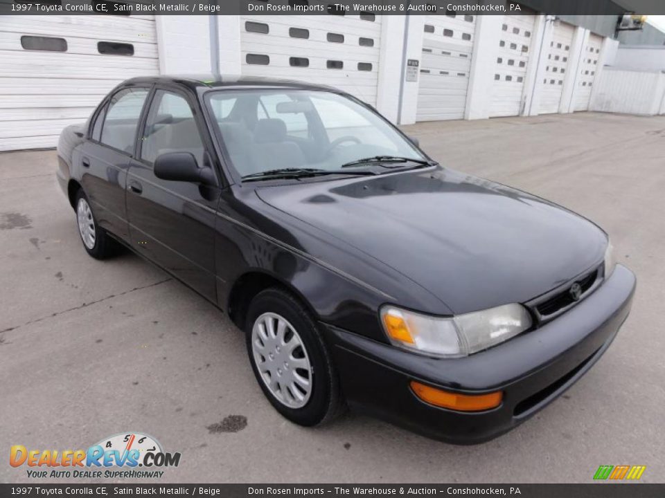 1997 Toyota Corolla CE Satin Black Metallic / Beige Photo #4