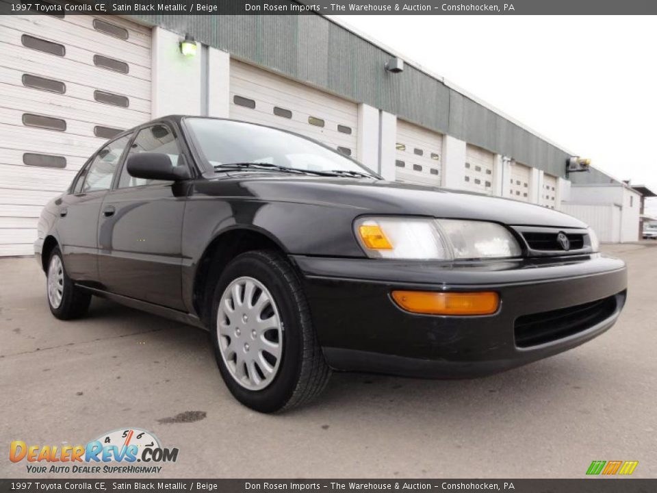1997 Toyota Corolla CE Satin Black Metallic / Beige Photo #5