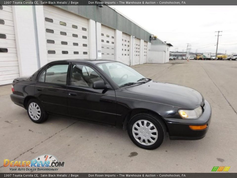 1997 Toyota Corolla CE Satin Black Metallic / Beige Photo #6