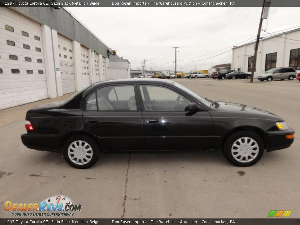 1997 Toyota Corolla CE Satin Black Metallic / Beige Photo #7