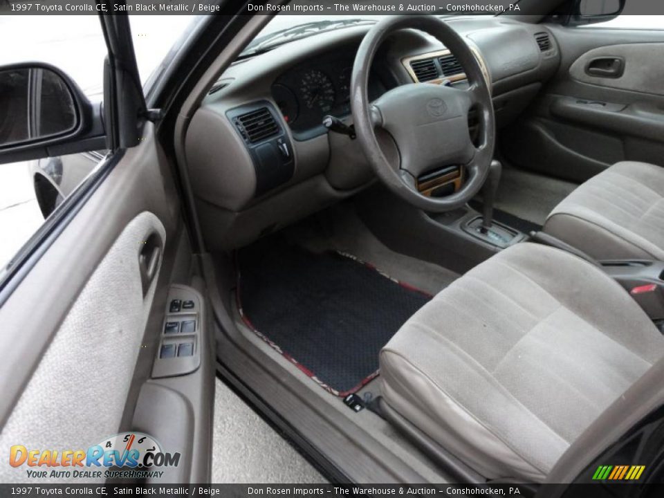 1997 Toyota Corolla CE Satin Black Metallic / Beige Photo #13