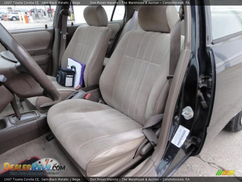 1997 Toyota Corolla CE Satin Black Metallic / Beige Photo #17
