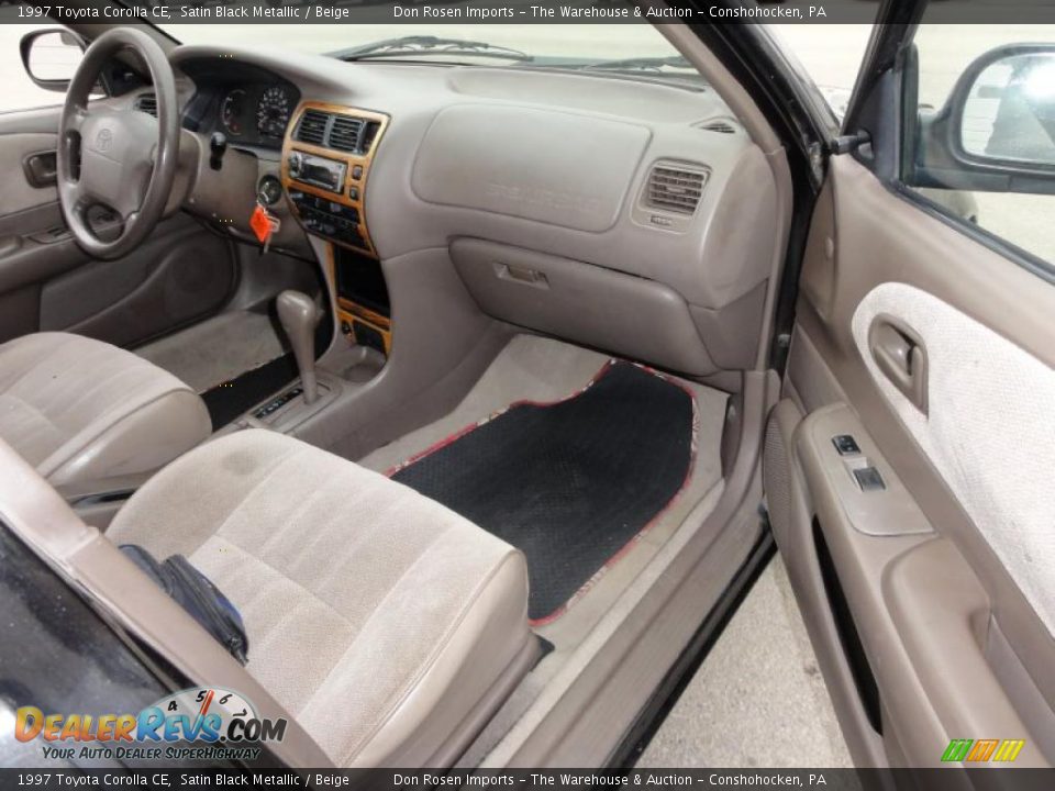 1997 Toyota Corolla CE Satin Black Metallic / Beige Photo #18