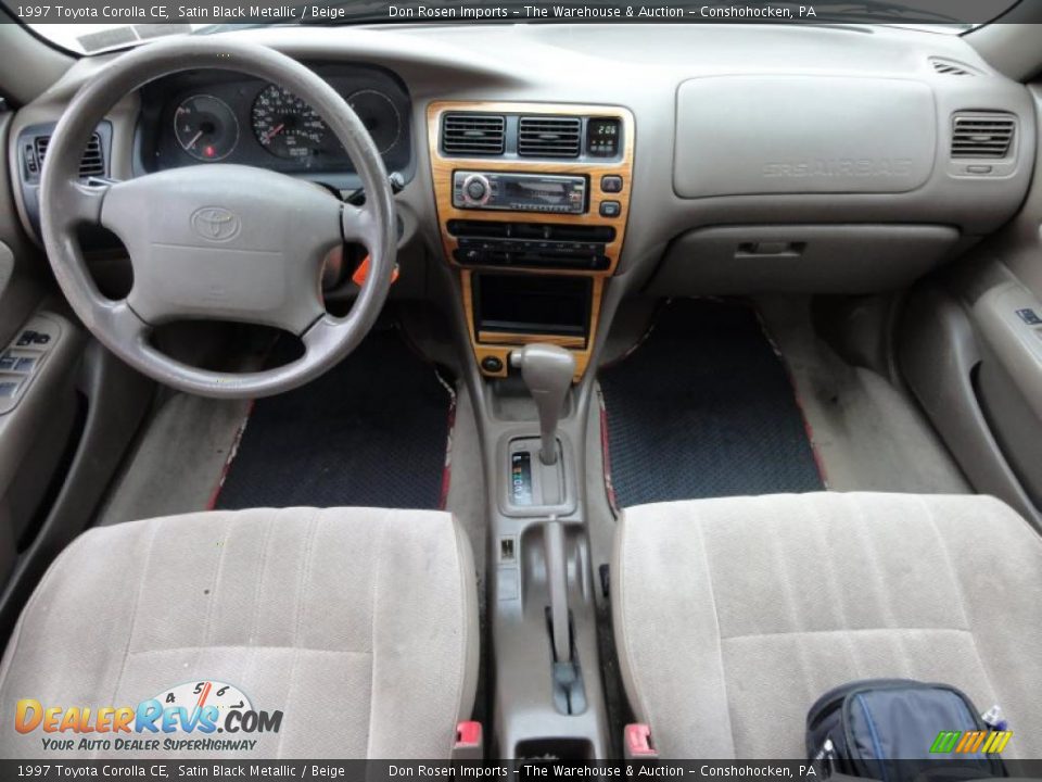 1997 Toyota Corolla CE Satin Black Metallic / Beige Photo #26