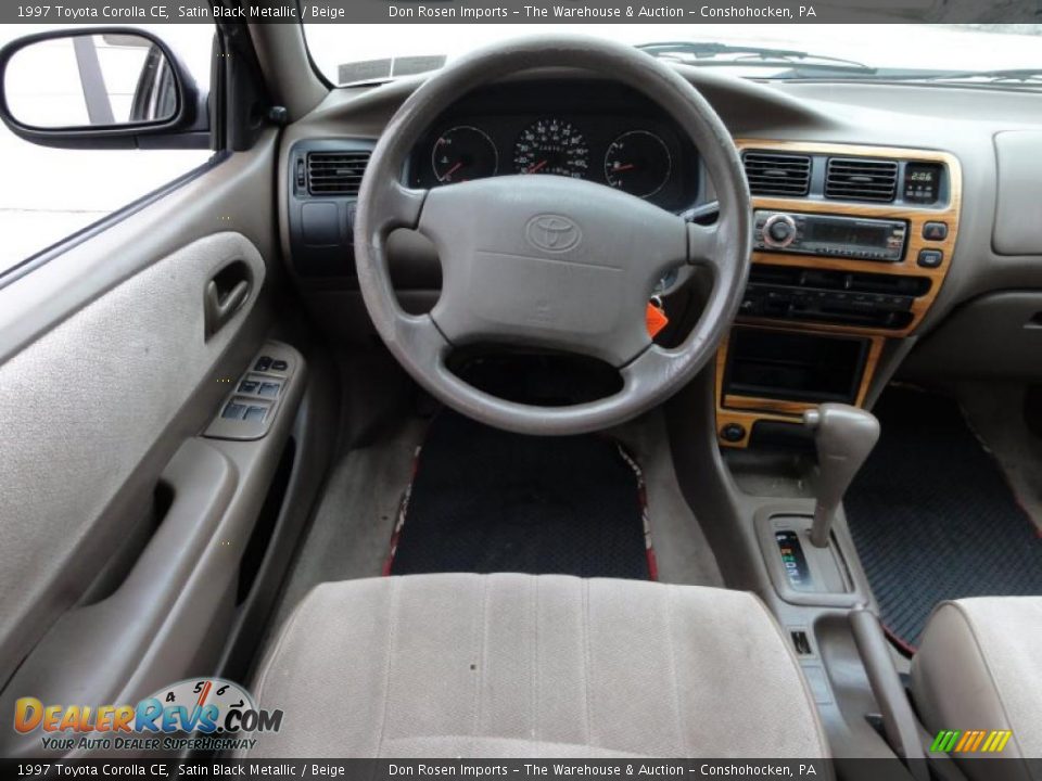 1997 Toyota Corolla CE Satin Black Metallic / Beige Photo #27