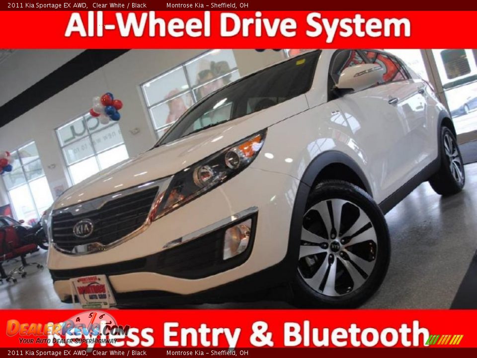 2011 Kia Sportage EX AWD Clear White / Black Photo #1
