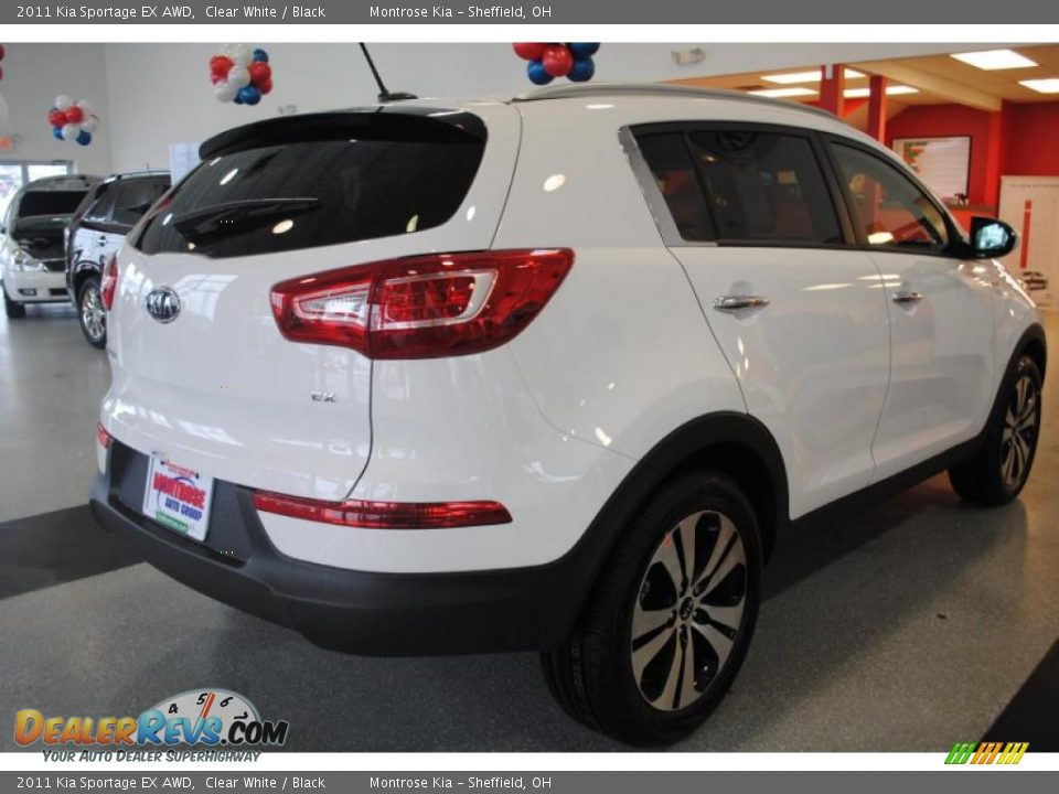 2011 Kia Sportage EX AWD Clear White / Black Photo #6