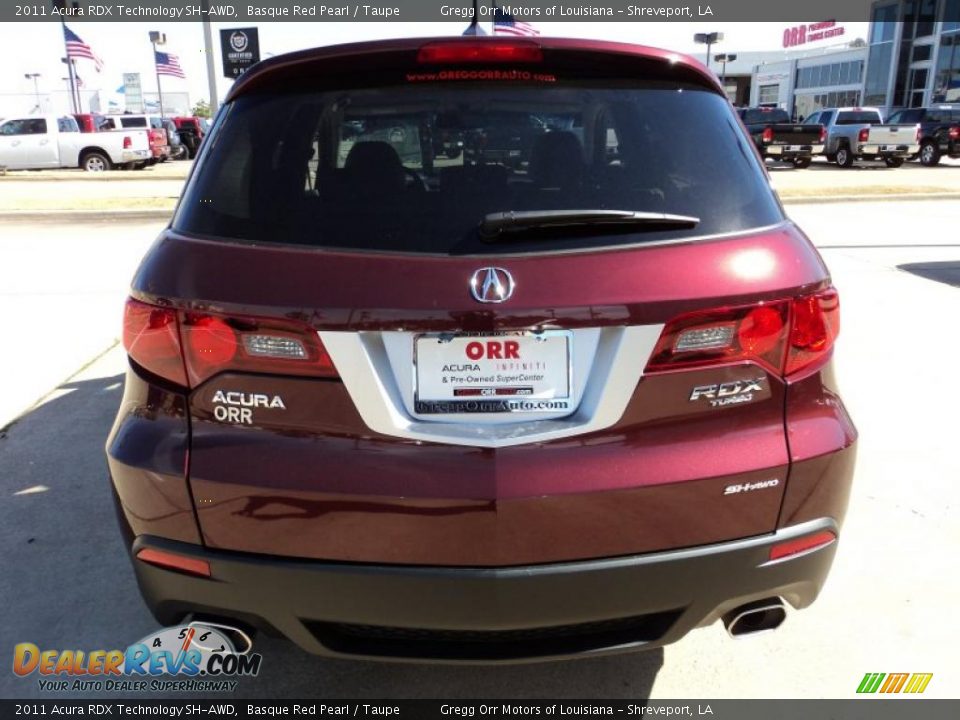 2011 Acura RDX Technology SH-AWD Basque Red Pearl / Taupe Photo #6