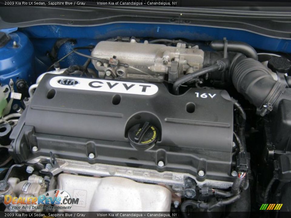2009 Kia Rio LX Sedan 1.6 Liter DOHC 16-Valve CVVT 4 Cylinder Engine Photo #10