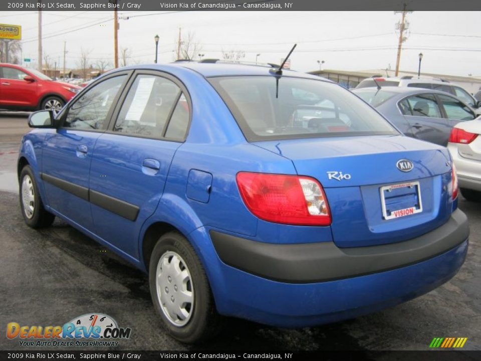 2009 Kia Rio LX Sedan Sapphire Blue / Gray Photo #13