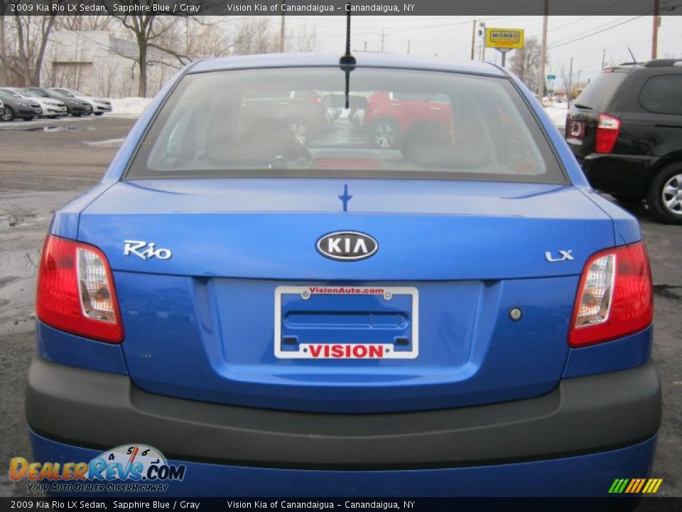 2009 Kia Rio LX Sedan Sapphire Blue / Gray Photo #14