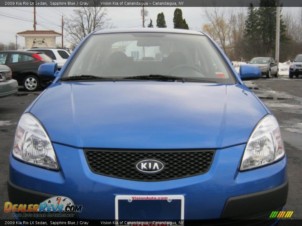 2009 Kia Rio LX Sedan Sapphire Blue / Gray Photo #16
