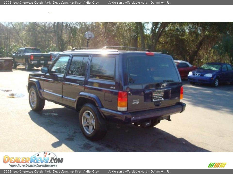 1998 Jeep Cherokee Classic 4x4 Deep Amethyst Pearl / Mist Gray Photo #5