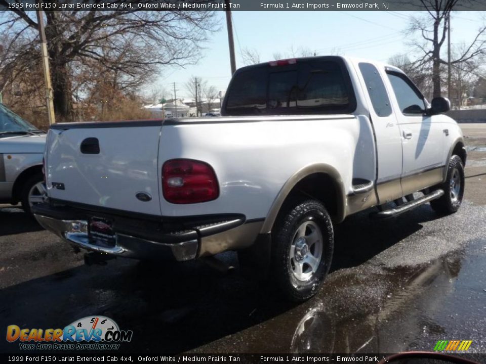 1999 Ford F150 Lariat Extended Cab 4x4 Oxford White / Medium Prairie Tan Photo #3