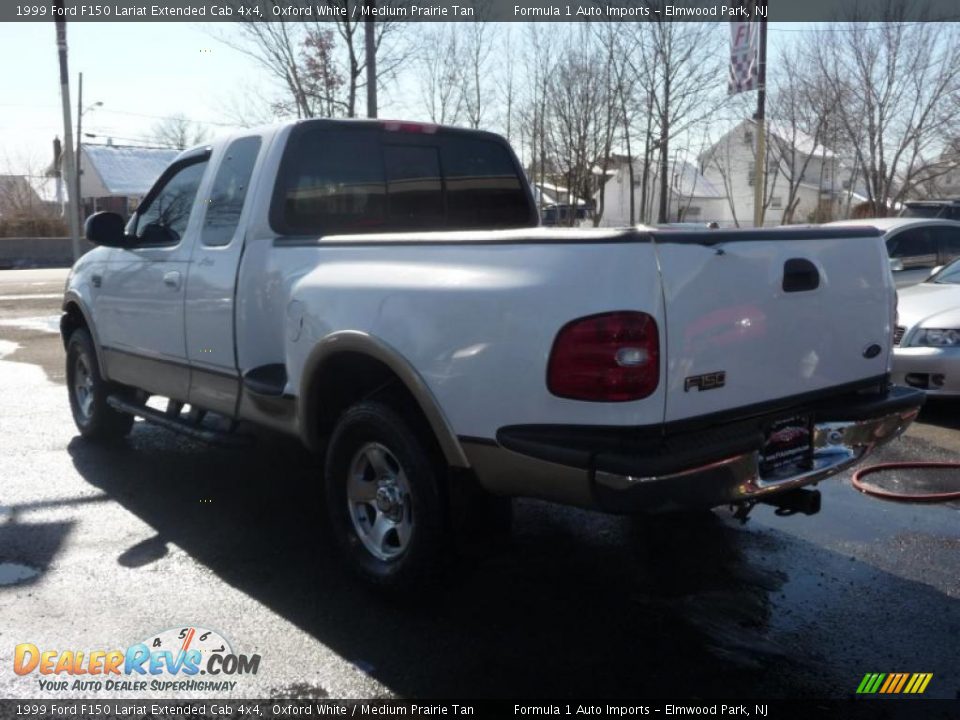 1999 Ford F150 Lariat Extended Cab 4x4 Oxford White / Medium Prairie Tan Photo #4