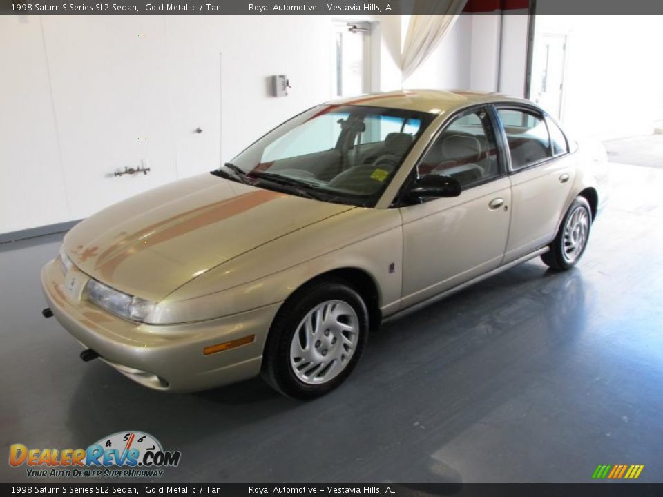 1998 Saturn S Series SL2 Sedan Gold Metallic / Tan Photo #1