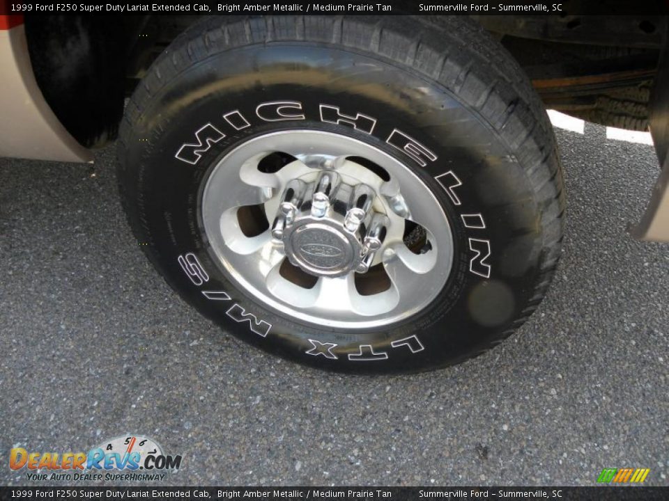 1999 Ford F250 Super Duty Lariat Extended Cab Bright Amber Metallic / Medium Prairie Tan Photo #17