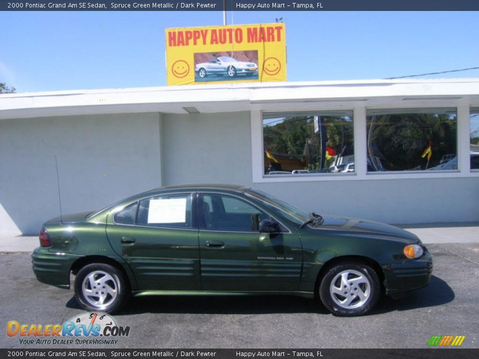 2000 Pontiac Grand Am SE Sedan Spruce Green Metallic / Dark Pewter Photo #2