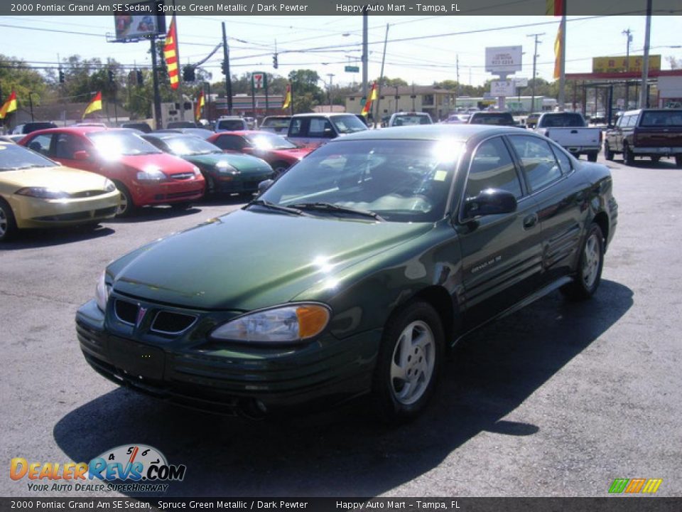 2000 Pontiac Grand Am SE Sedan Spruce Green Metallic / Dark Pewter Photo #5