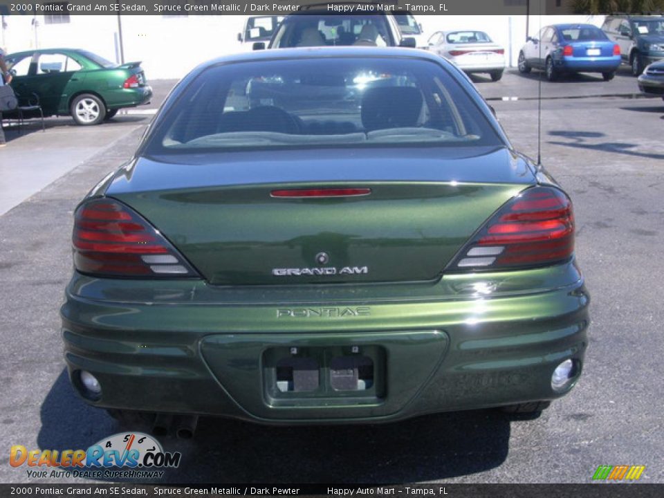 2000 Pontiac Grand Am SE Sedan Spruce Green Metallic / Dark Pewter Photo #8