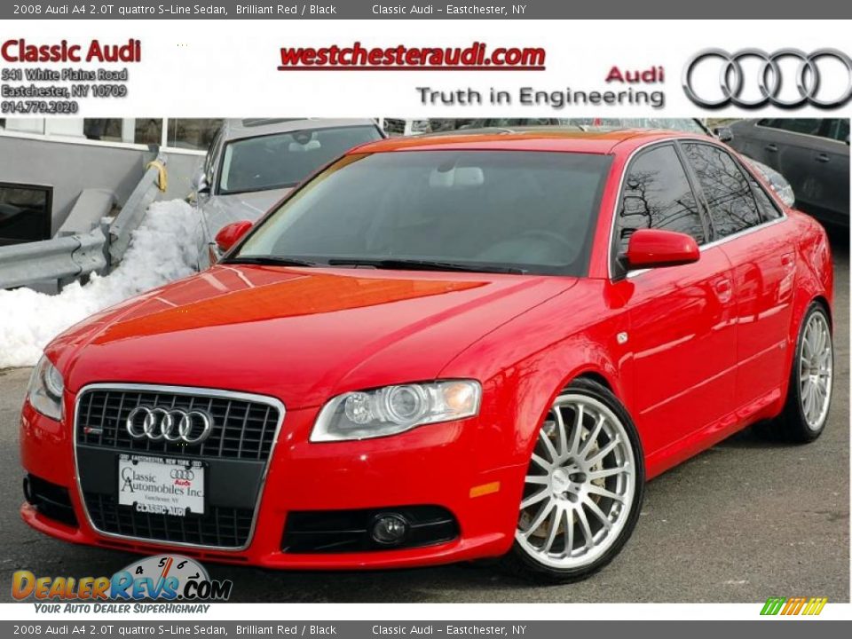 2008 Audi A4 2.0T quattro S-Line Sedan Brilliant Red / Black Photo #1