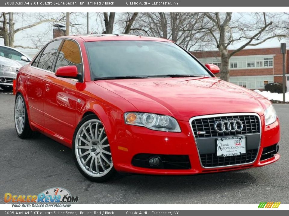 2008 Audi A4 2.0T quattro S-Line Sedan Brilliant Red / Black Photo #3