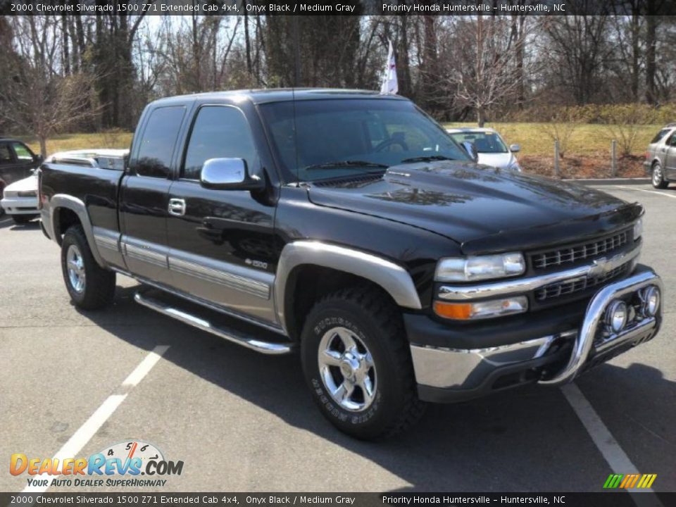2000 Chevrolet Silverado 1500 Z71 Extended Cab 4x4 Onyx Black / Medium Gray Photo #6