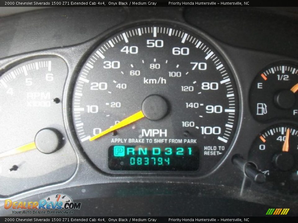 2000 Chevrolet Silverado 1500 Z71 Extended Cab 4x4 Onyx Black / Medium Gray Photo #11