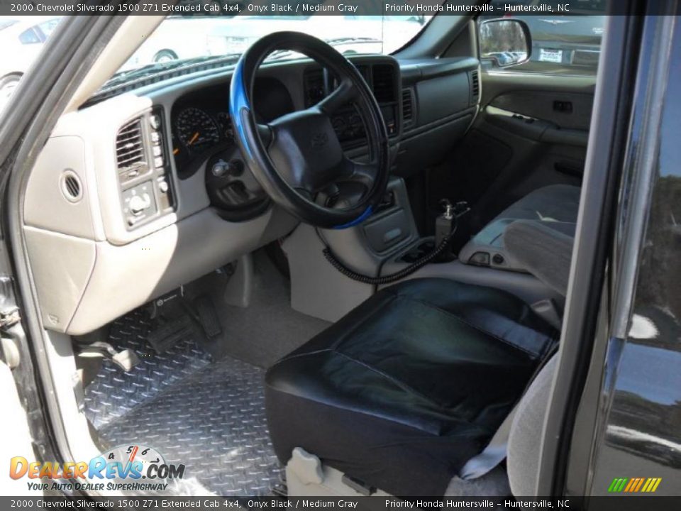 2000 Chevrolet Silverado 1500 Z71 Extended Cab 4x4 Onyx Black / Medium Gray Photo #20