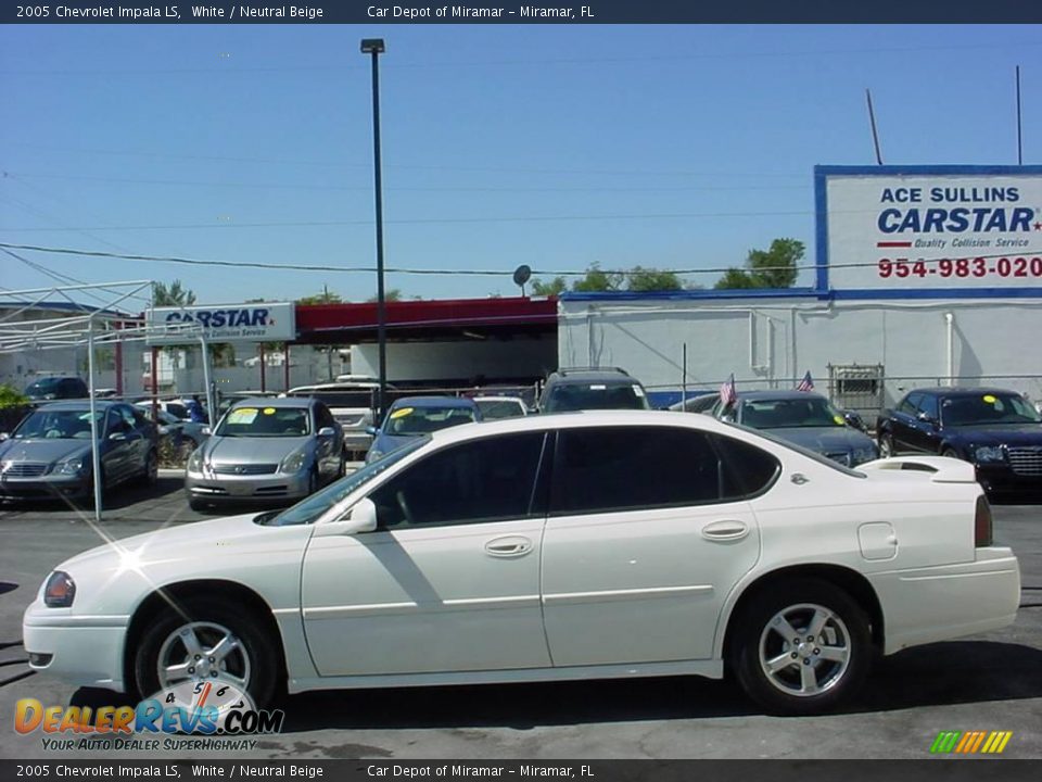 2005 Chevrolet Impala LS White / Neutral Beige Photo #2