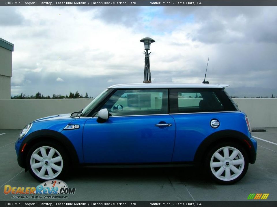 2007 Mini Cooper S Hardtop Laser Blue Metallic / Carbon Black/Carbon Black Photo #2