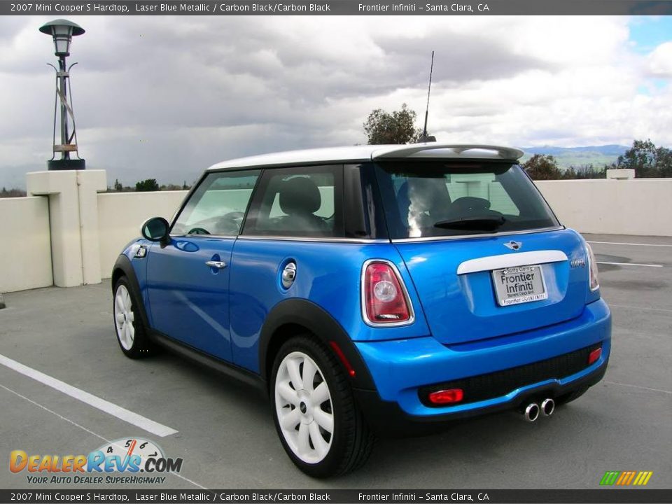 2007 Mini Cooper S Hardtop Laser Blue Metallic / Carbon Black/Carbon Black Photo #3