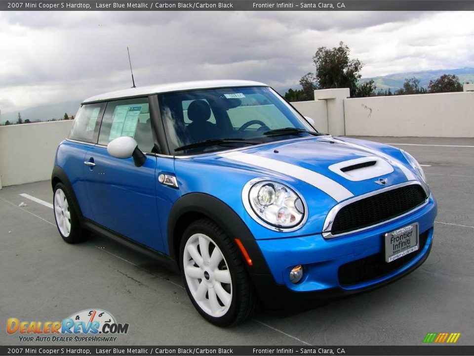 2007 Mini Cooper S Hardtop Laser Blue Metallic / Carbon Black/Carbon Black Photo #5